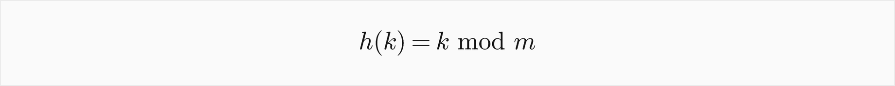 h of k equals k mod m