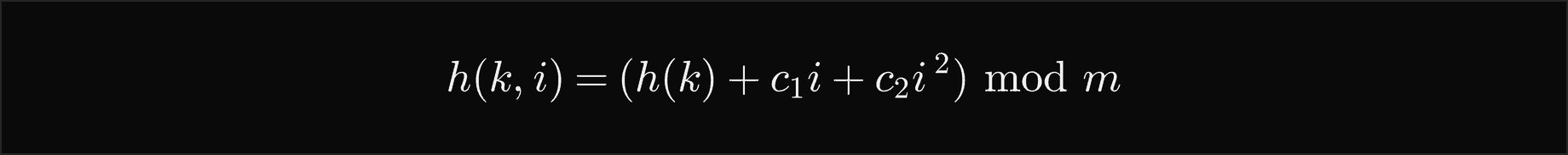 h of k, i equals h of k plus c1 times i plus c2 times i squared, mod m