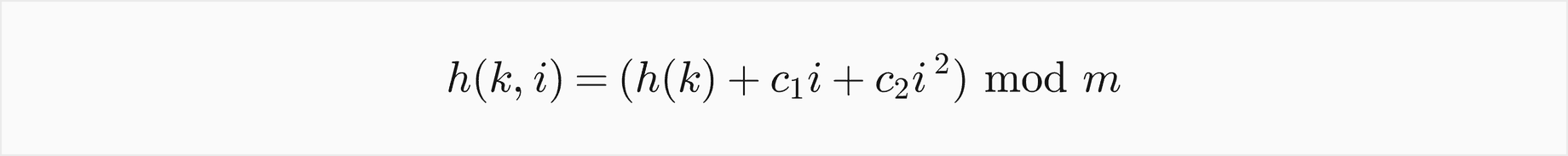 h of k, i equals h of k plus c1 times i plus c2 times i squared, mod m