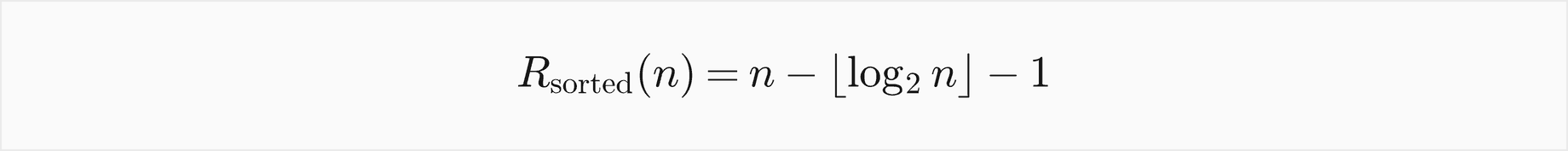 The rotations of n sorted insertions are n minus the floor of log2 n minus 1