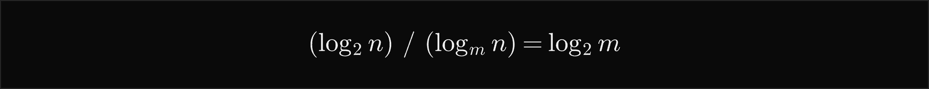 log2 n over log base m of n equals log2 m