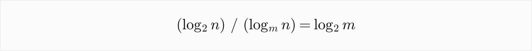 log2 n over log base m of n equals log2 m